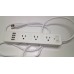 FixtureDisplays® White Power Strip with USB Ports, 3 AC Outlets + 4 USB (2.1A) Power Sockets Charging Station Power Extension 16732